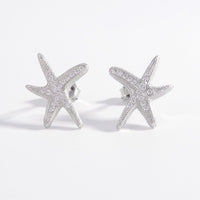 Thumbnail for 925 Sterling Silver Inlaid Zircon Starfish Earrings