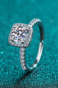 Thumbnail for 2 Carat Moissanite Square Halo Ring