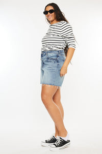 Thumbnail for Kancan Full Size Raw Hem High Waist Denim Shorts