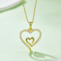 Thumbnail for Moissanite 925 Sterling Silver Heart Pendant Necklace