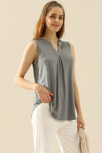 Thumbnail for Ninexis Full Size Notched Sleeveless Top