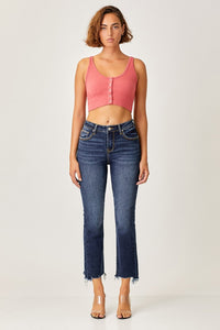 Thumbnail for Risen Full Size Frayed Hem Cropped Straight Jeans