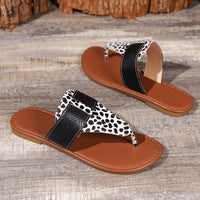 Thumbnail for Animal Print Open Toe Sandals