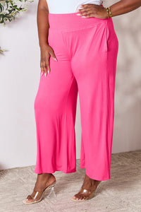 Thumbnail for Double Take Full Size Smocked Wide Waistband Wide Leg Pants