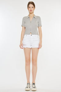 Thumbnail for Kancan Raw Hem Distressed Denim Shorts