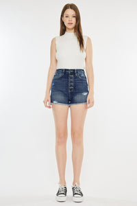 Thumbnail for Kancan Raw Hem Button Fly Denim Shorts