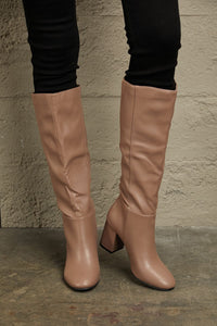 Thumbnail for East Lion Corp Block Heel Knee High Boots