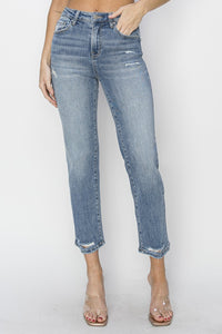 Thumbnail for RISEN Full Size High Waist Distressed Cropped Jeans