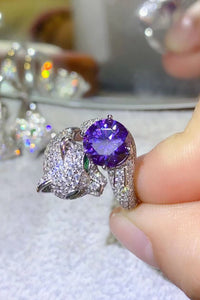 Thumbnail for 2 Carat Moissanite Adjustable Animal Bypass Ring