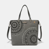 Thumbnail for Nicole Lee USA Metallic Stitching Embroidery Inlaid Rhinestone Tote Bag