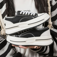 Thumbnail for Tied Round Toe Platform Sneakers