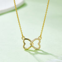 Thumbnail for Moissanite 925 Sterling Silver Heart Bow Necklace