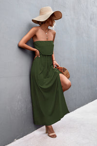 Thumbnail for Strapless Split Maxi Dress