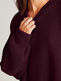 Thumbnail for Double Take Side Slit Round Neck Long Sleeve Sweater