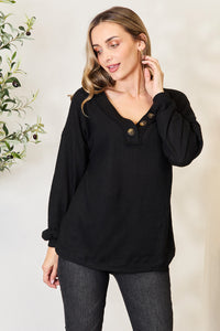 Thumbnail for Zenana Buttoned Long Sleeve Blouse