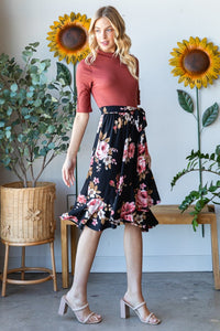 Thumbnail for Reborn J Floral Wrap Ruffle Hem Skirt