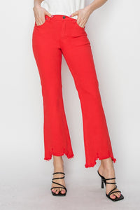 Thumbnail for RISEN Full Size Mid Rise Step Hem Cropped Pants