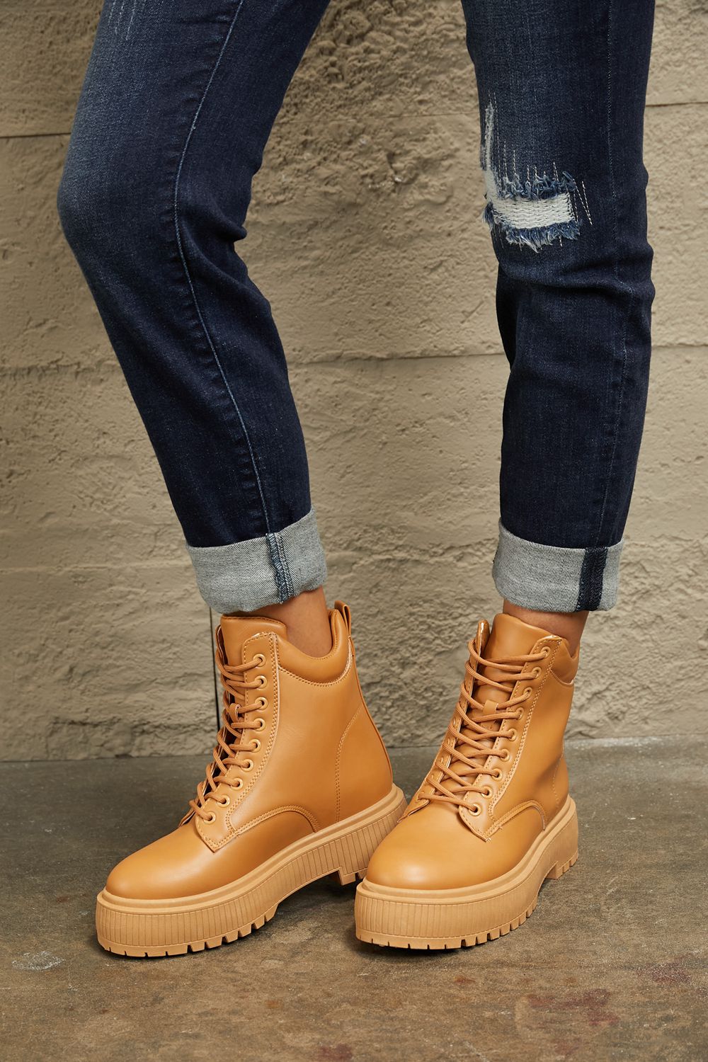 East Lion Corp Platform Combat Boots