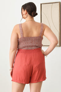 Thumbnail for Zenobia Plus Size Drawstring Elastic Waist Shorts with Pockets