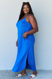 Thumbnail for Ninexis Good Energy Full Size Cami Side Slit Maxi Dress in Royal Blue