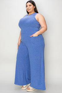 Thumbnail for Basic Bae Full Size Ribbed Tank and Wide Leg Pants Set