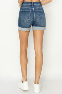 Thumbnail for RISEN High Rise Cuffed Denim Shorts