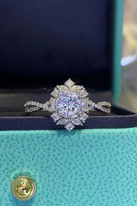 Thumbnail for Floral 2 Carat Moissanite Crisscross Ring