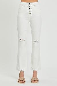 Thumbnail for RISEN  Full Size High Rise Button Fly Straight Ankle Jeans