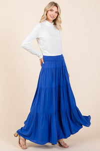 Thumbnail for Mittoshop Tier Detail Smocked Elastic Waist Wide Leg Pants