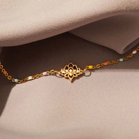 Thumbnail for Lotus Shape 18K Gold-Plated Bead Bracelet