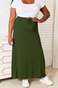 Thumbnail for Double Take Full Size Soft Rayon Drawstring Waist Maxi Skirt