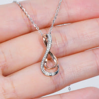 Thumbnail for 925 Sterling Silver Inlaid Moissanite Infinity Pendant Necklace