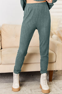 Thumbnail for Basic Bae Full Size Notched Long Sleeve Top and Pants Set