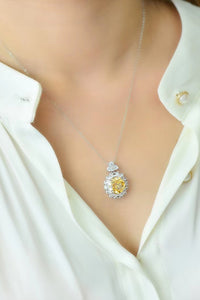 Thumbnail for 5 Carat Yellow Moissanite Pendant Necklace