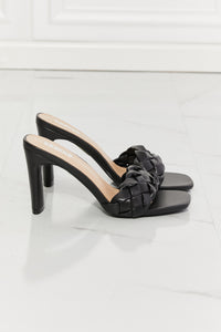 Thumbnail for MMShoes Top of the World Braided Block Heel Sandals in Black