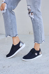 Thumbnail for Forever Link Star Lace-Up Flat Sneakers