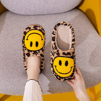 Thumbnail for Melody Smiley Face Leopard Slippers