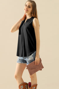 Thumbnail for Ninexis Full Size Notched Sleeveless Top