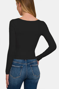 Thumbnail for Zenana Scoop Neck Long Sleeve T-Shirt