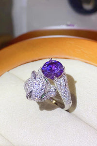 Thumbnail for 2 Carat Moissanite Adjustable Animal Bypass Ring