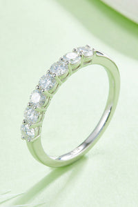 Thumbnail for Moissanite Platinum-Plated Half-Eternity Ring