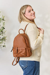 Thumbnail for SHOMICO PU Leather Woven Backpack