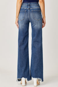 Thumbnail for Risen Full Size High Rise Frayed Hem Wide Leg Jeans