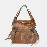 Thumbnail for Nicole Lee USA Side Braided Tassel Inlaid Rhinestone Embroidery Hobo Bag