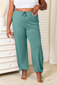 Thumbnail for Basic Bae Full Size Soft Rayon Drawstring Waist Pants with Pockets