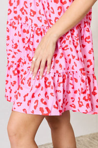 Thumbnail for Double Take Short Flounce Sleeve Tiered Dress