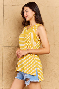 Thumbnail for Doublju Talk To Me Full Size Striped Sleeveless V-Neck Top