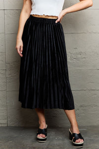 Thumbnail for Ninexis Accordion Pleated Flowy Midi Skirt