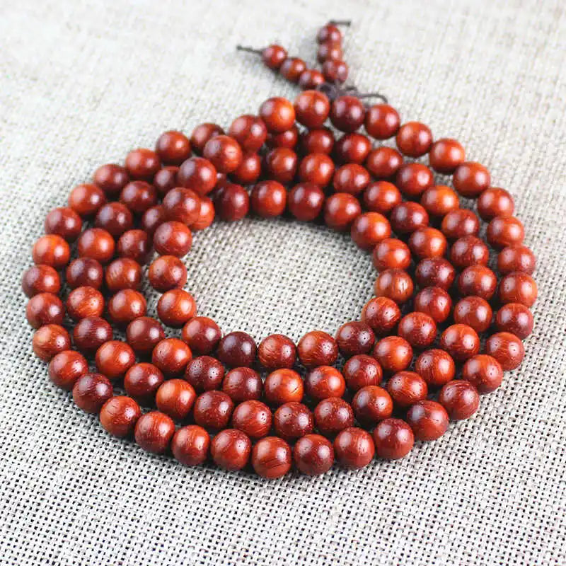 Natural African Red Sandal Beads Bracelet 6mm 8mm Buddhist 108PCS Prayer Meditation Mala BRO549