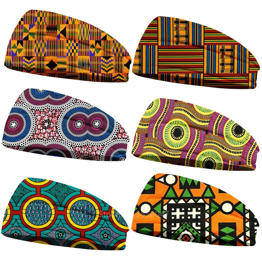 Africa Traditional Print Dashiki Dress Nigerian Clothes Kerchief Breathable Soft Yoga Headgear Wide Scarf Women Men Elastic Yoga